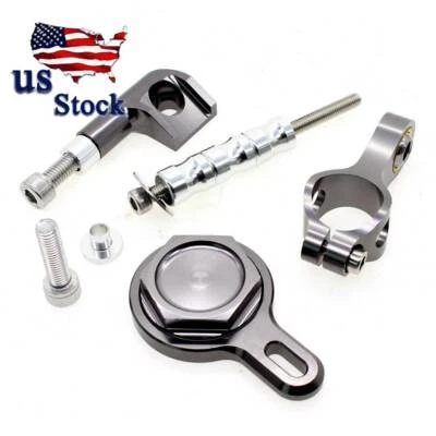 Kits de montaje de soporte de amortiguador de dirección CNC para Yamaha YZF R1 1998 1999-2001 gris Foto 1 de 4