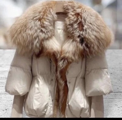 Women's Winter Jacket with Natural Fox Fur & Goose Down | New - Image 1 of 4