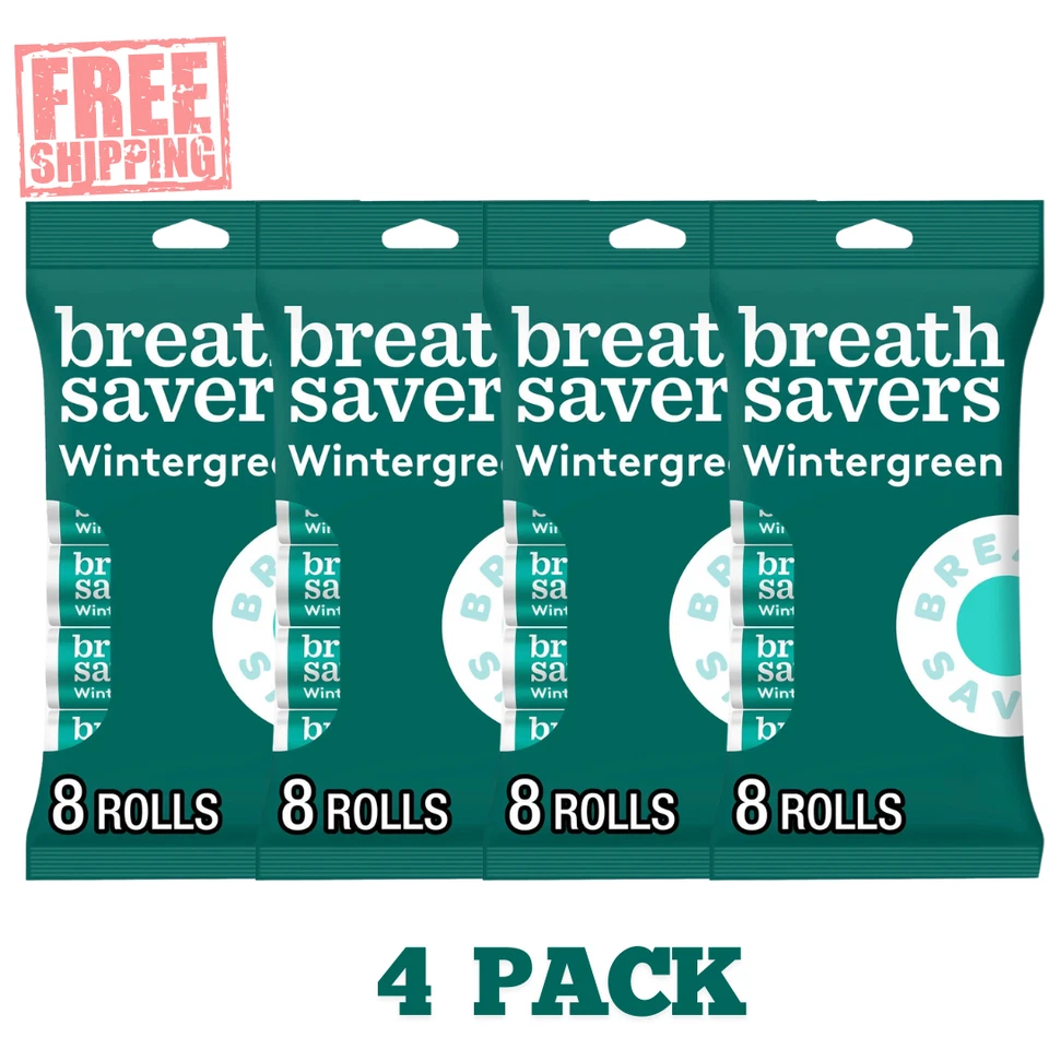 (4Pack) Breath Savers Wintergreen Flavored Sugar Free Breath Mints, 0.75 oz 8 t - Image 1 of 1