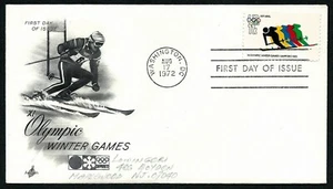 USA, SCOTT # C85, WITH ADDRESS FDC COVER - WINTER OLYMPIC GAMES, SKIING AIRMAIL - Picture 1 of 1