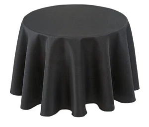 Textured Black Fabric Tablecloth 60 Inch Round for Wedding Party Use - Picture 1 of 9