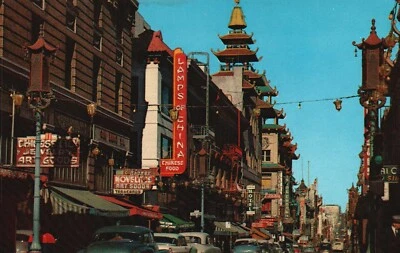 Postcard CA San Francisco Chinatown Grant Avenue Chrome Vintage PC L4855 - Image 1 of 2