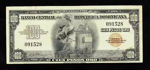 República Dominicana 100 pesos oro 1947-50 P-65 F+ - Imagen 1 de 2