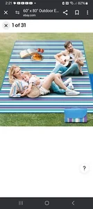60" x 80" Outdoor Extra Large Picnic Blanket Waterproof Beach Mat Camping Travel - Picture 1 of 2