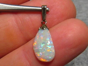 2.4 ct. Natural Australian  Opal Pendant 14k Yellow Gold  - Picture 1 of 12