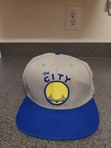 Golden State Warriors Mitchell & Ness NBA Snapback Cap Hat Gray Blue Hardwood - Picture 1 of 10