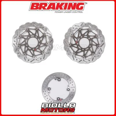 KIT DISCHI FRENO BRAKING TRIUMPH TT 600 2000 - 2003 ANTERIORE + POSTERIORE [WAVE Foto 1 de 4