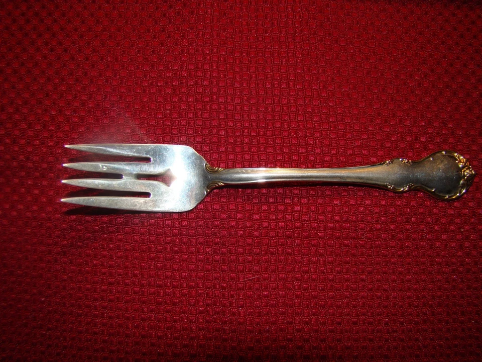 GORHAM CHANTILLY GOLD STERLING SILVER SALAD FORK NO MONOGRAM - Image 1 of 1