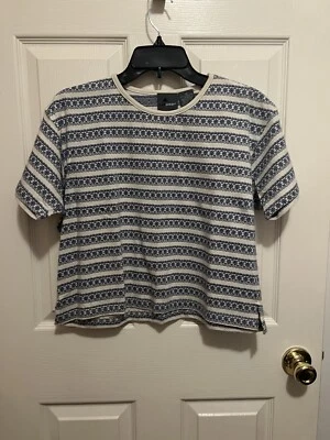 LIZ WEAR DAMAS RAYAS MANGA CORTA CROP TOP TALLA MEDIANA VINTAGE Foto 1 de 4