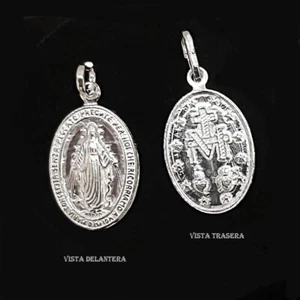 COLGANTE MEDALLA VIRGEN la MILAGROSA 20x12 mm Plata de Ley 925 y Estuche. Nueva - Imagen 1 de 3