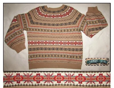 Suéter Pullover LAUREN Ralph Lauren Beige Isla Justa Lana Cuello Redondo, Damas XL Foto 1 de 4