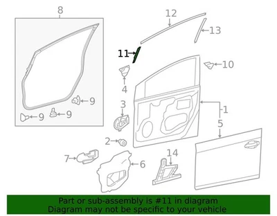 (1) ПОДЛИННЫЙ TOYOTA 75976-47020 ЛЕВАЯ ПЕРЕДНЯЯ ДВЕРЬ ЗАТЕМНЕННАЯ ПОЛОСА 2010-2015 Prius - Изображение 1 из 2