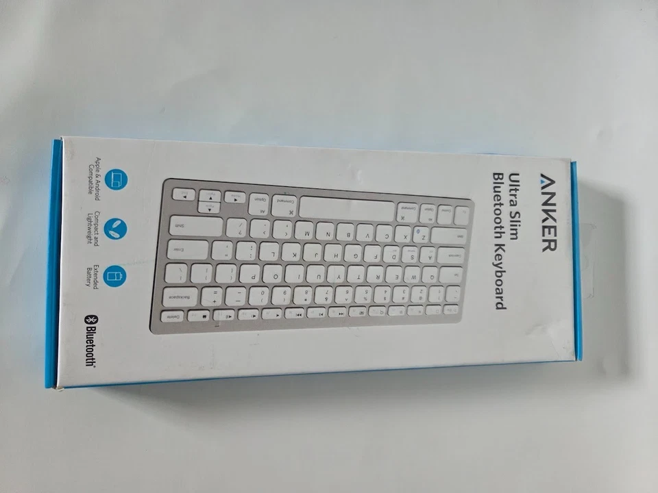 Anker Ultra Slim Bluetooth Keyboard White PC Apple Android Compatible - Image 1 of 2