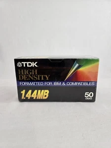 New Old Stock TDK 1,44MB High Density 3,5" Diskette 50 Stück ungeöffnete Box - Bild 1 von 3