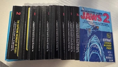 1978 Topps JAWS 2 Movie Trading cards - Complete Set 59 cards 11 Stickers EX - Image 1 of 4