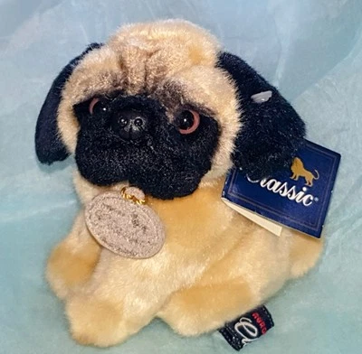 Peluche miniatura Pug cachorro perro Aurora clásico 2003 nuevo con etiquetas Foto 1 de 4