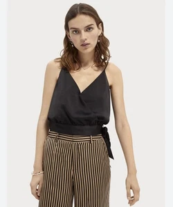 Scotch & Soda Back Silky Wrap Top Spaghetti Strap XS - Picture 1 of 14