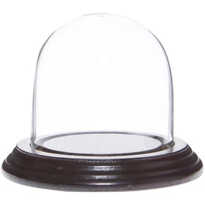 Plymor 3" x 3" Glass Display Dome Cloche (Dark Mahogany Veneer Base) - Picture 1 of 2