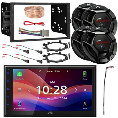 Radio Pantalla Táctil JVC 6.8", 4x Altavoz Coche 6.5" 300W, Kit Instalación GM Accesorios Foto 1 de 4