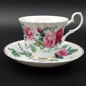TASSE À THÉ OU CAFÉ EN PORCELAINE ANGLAISE ROY KIRKHAM Modèle ENGLISH ROSE - Imagen 1 de 18