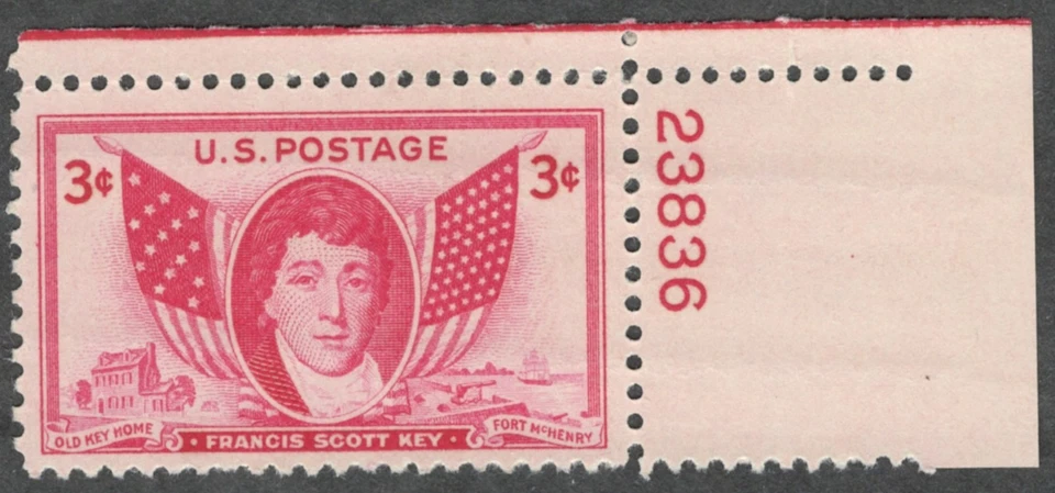 US. 962. Llave Francis Scott (1779-1843) y bandera americana de 1814 y 1948. Pl#. MNH Foto 1 de 1