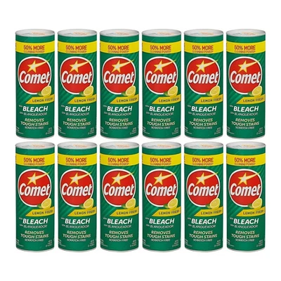 Cometa 21 oz. Limpiador en polvo abrasivo multiusos con lejía, paquete de 12 limones Foto 1 de 3