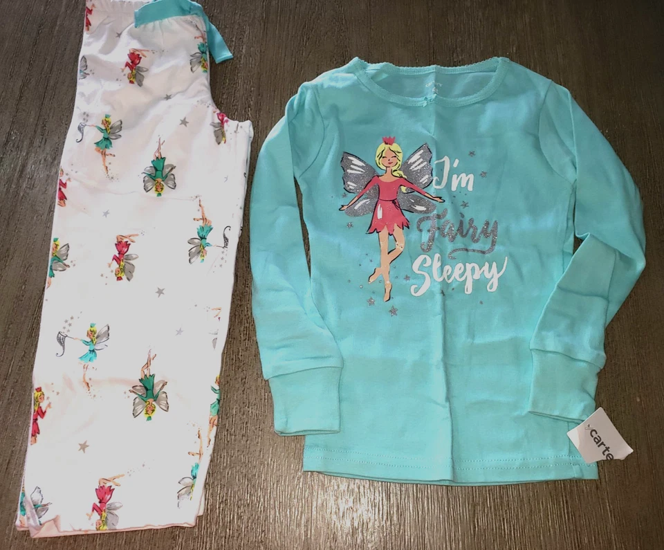 Niñas NUEVO NUEVO CON ETIQUETAS 4T I'M FAIRY PIJAMA SLEEPY ROPA DE DORMIR JUEGO DE 2 PIEZAS plata brillo lindo Foto 1 de 1