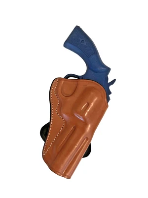 Leather PADDLE Holster for S&W K Frame REVOLVER with 4" barrel  (#4410 BRN) - Image 1 of 4
