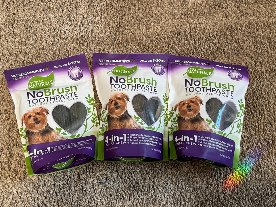 3x Every Day Naturals Dog Dental Chew No Brush Toothpaste SMALL  exp 11/25 - Image 1 of 1