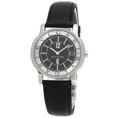 Relojes BVLGARI Solo tempo ST35SLD acero inoxidable/cuero para hombre Foto 1 de 4
