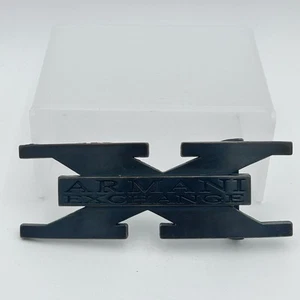 Rare Armani Exchange Belt Metal Buckle Black - BUCKLE ONLY 4 5/8” Wide - Picture 1 of 5