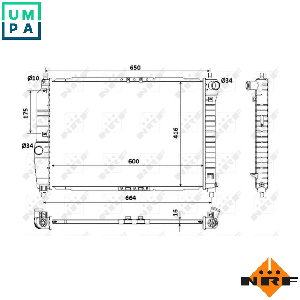 RADIATOR ENGINE COOLING 53902A FOR F14D3/F14S3/L95/L14/LX5 1.4L F15S/LV8 1.5L - Image 1 of 4