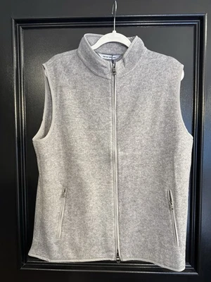 Peter Millar Crown 100% Lux Wool Fleece Vest British Gray Medium $495 - Image 1 of 4