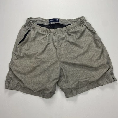 Abercrombie & Fitch Beige Lined Swim Trunks Shorts Mens Med Elastic Waist Mesh - Image 1 of 4