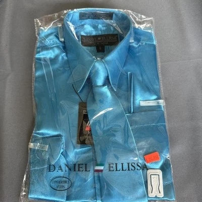 New Daniel Ellissa Boys Fashion Dress Shirt Turquoise - Image 1 of 3