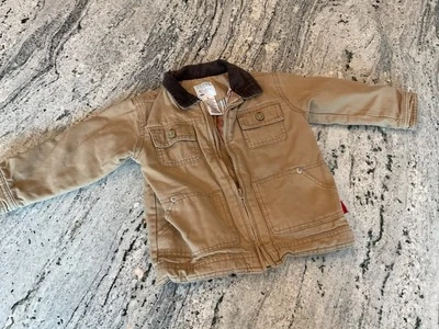 Chaqueta Abrigo Old Navy Y2K Chore Caqui Franela Forrada 2005 3T Foto 1 de 4