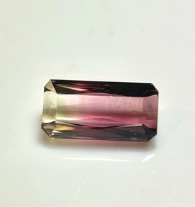 Bi Color Tourmaline Natural Loose Gemstone Watermelon Color Radiant Cut 3.49ct. - Picture 1 of 9