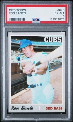 1970 Topps #670 Ron Santo Cubs PSA  6 EX MT - Image 1 of 3