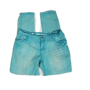 Mossimo Supply Co Jeans Sz 17 Juniors Fit 6 Skinny Turquoise Blue - Picture 1 of 9