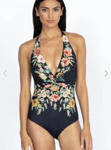 Johnny Was Twist Keyhole One Piece Swimsuit XS EUC - Picture 1 of 11