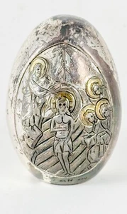SILBER 950 EI JESUS CHRISTUS GEBURT & AUFERSTEHUNG RELIGIÖS GRIECHISCH ORTHODOX - Bild 1 von 6