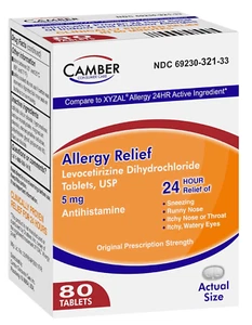 Levocetirizine Dihydrochloride 5Mg Antihistamine Tablets, Compare to Xyzal Activ - Picture 1 of 6