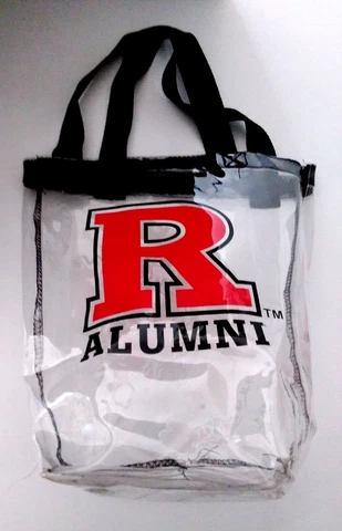 NOS RUTGERS ALUMNI BLOCK "R" LOGO CLEAR PLASTIC STADIUM BAG Cover