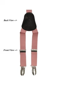 New Y back Kid's Boy's Suspender Braces adjustable strap clip on Dusty pink - Picture 1 of 1