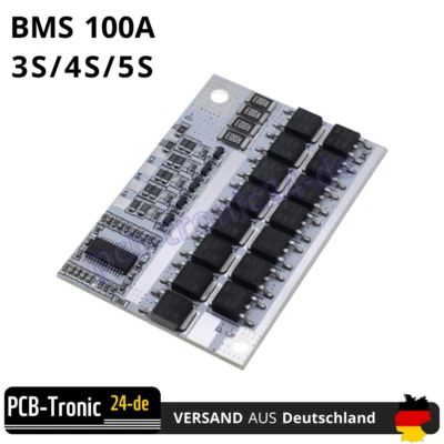 3S 4S 5S BMS 100A 3,7V Li-ion Akku Balance Platine, Batterie Lade Bord Modul DE