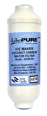 H2One Pure | Refrigerator Inline Bacteriostatic Ice Maker Filter 6" - Image 1 of 4
