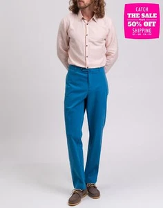 PVP €135 HACKETT Pantalón Chino Talla 31L Elástico Espiga Prenda Tinte Calce Ajustado - Imagen 1 de 10