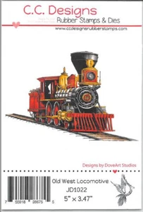 CC Designs OLD WEST LOCOMOTIVE JD1022 TRAIN Cling Mount Rubber Stamp - Picture 1 of 1