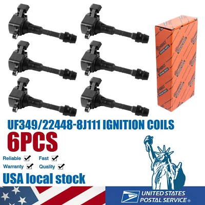 Juego de 6 bobinas de encendido OEM para Nissan Frontier Xterra INFINITI V6 22448-8J111 Foto 1 de 4