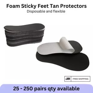Vanity UK - Sticky Feet - Black Foam qty 25-250 Pairs Spray Tanning Protectors - Picture 1 of 8